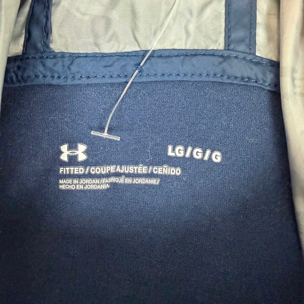 Under Armour Camo Quarter Zip Hoodie Mens Large Blue Cotton Blend EUC